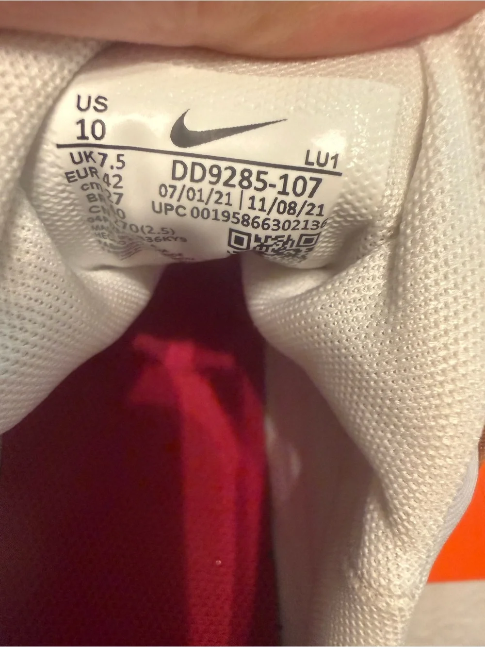 Nike White/Black Athletic Shoe Box Label - Air Max Bella TR 5 NEW size 10 - Picture 6 of 6